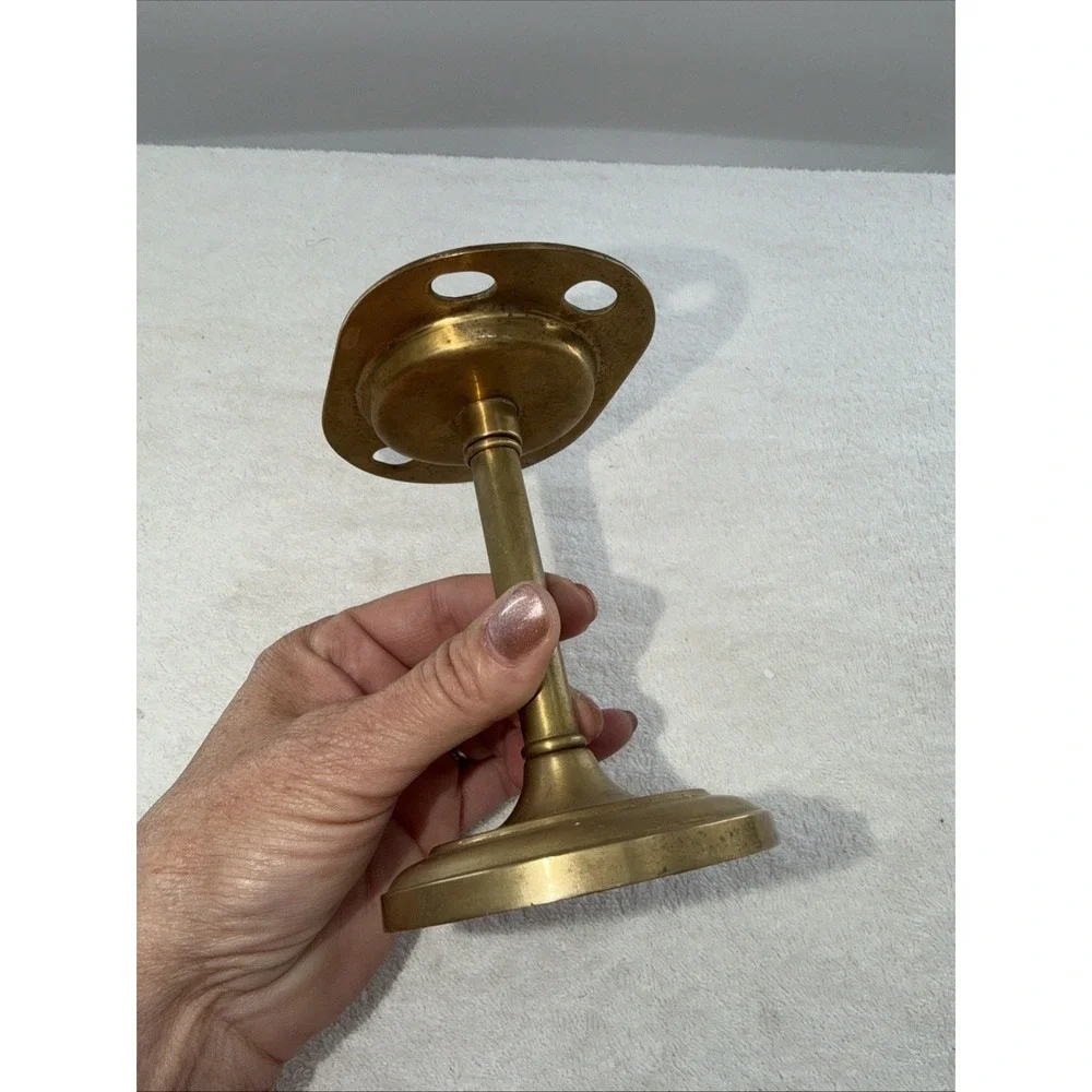 Antique Industrial Brass 4 Toothbrush & Tumbler Vanity Stand 1900s Deco Primitiv